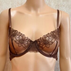 Sexy Elegant Brown Lace Bra size M